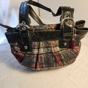 COACH TARTAN PLAID SHOULDER BAG